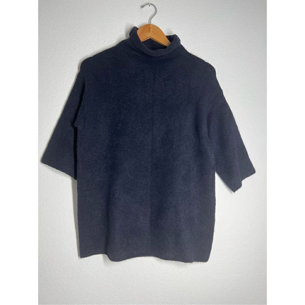 Zara Knit Melange Knitted Turtleneck Top Black Size S Turtleneck